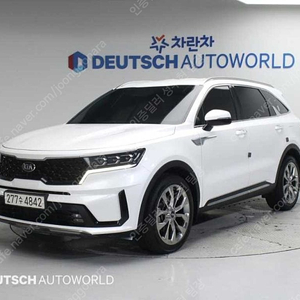 쏘렌토 중고 신형 쏘렌토 MQ4 중고 쏘렌토 중고차 흰색 2021년식 디젤 2.2 2WD 트렌디 연비좋은 중고차