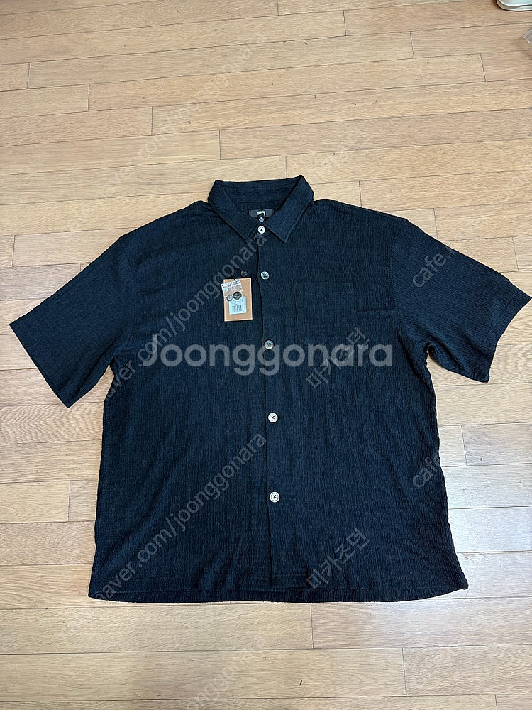 [XXL] stussy 스투시 깅엄 반팔 셔츠 블랙--0