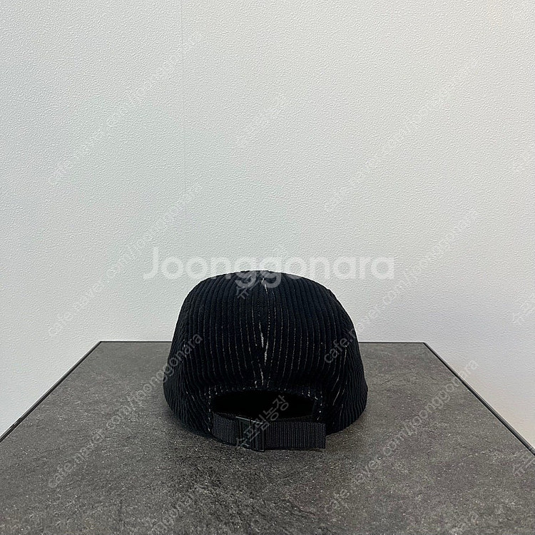 슈프림 코듀로이 투톤 블랙 박스로고 캠프캡 모자--4