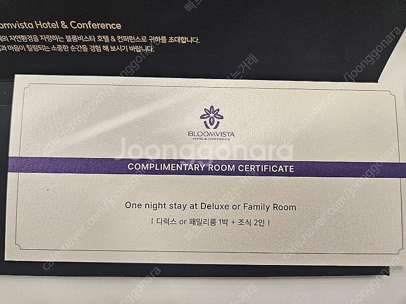 블룸비스타 호텔 숙박권--0