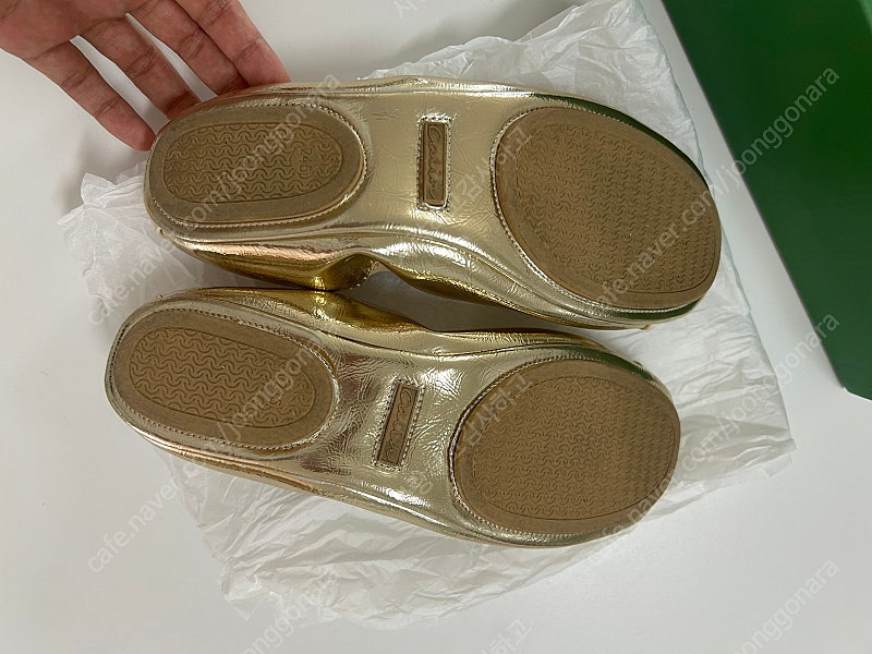 꺌랑 양말플랫 245 골드--3