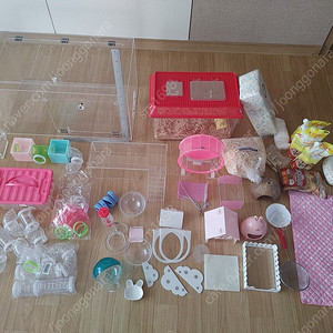 [수원영통/동탄]햄스터 용품 일괄(아크릴 투명케이지70x40x35 포함 용품 일괄) 15만원
