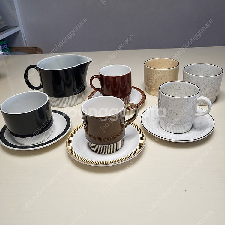 영국 풀포터리 커피잔 3set 티컵 3pcs 밀크저그1...--0
