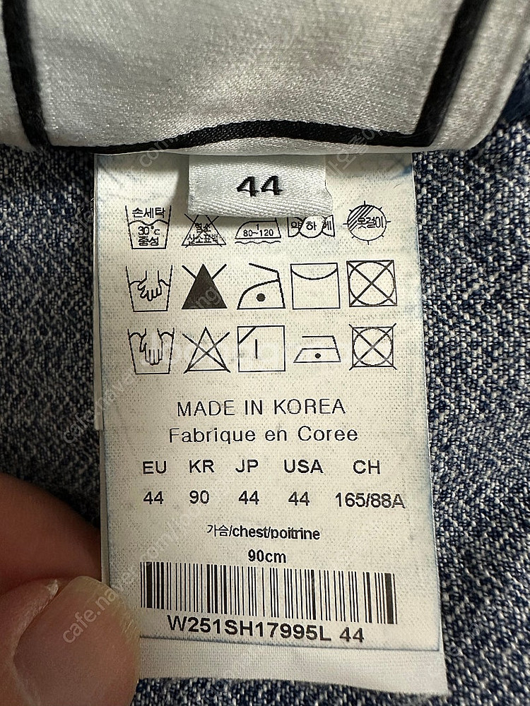 25SS 우영미 코듀로이 데님 백로고 셔츠 블루 44 ...--8