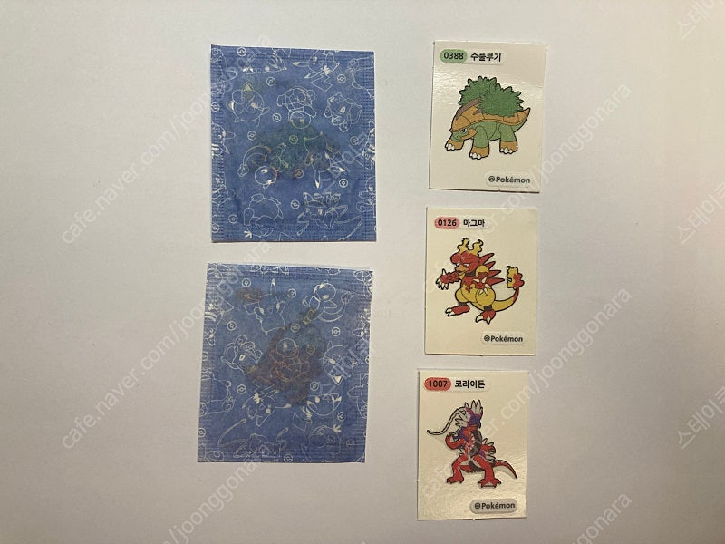 포켓몬빵 띠부씰 4개 판매 이미지