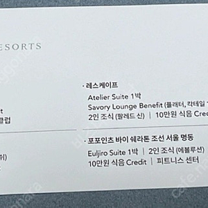 조선호텔 다크그린 숙박권 5성급 조선팰리스 웨스틴조선 등 스위트룸 클럽라운지 조식 10만원크레딧포함