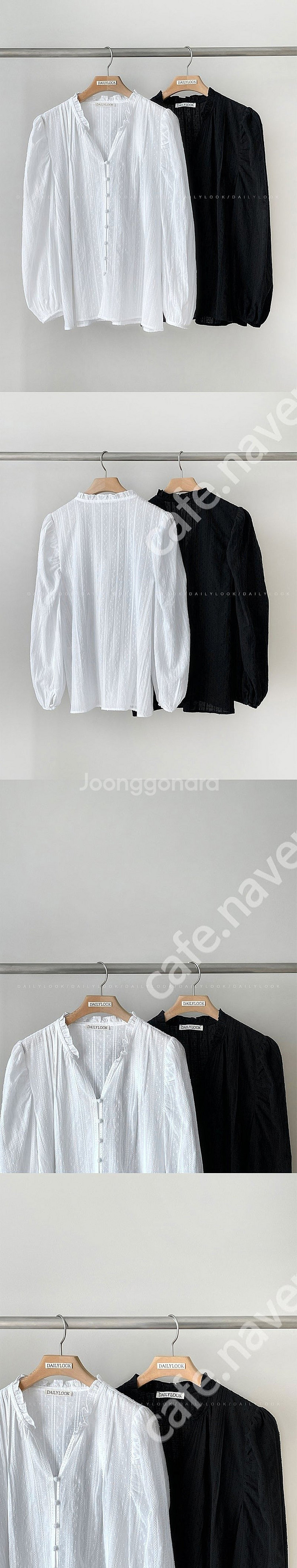 데일리룩 마랑코튼블라우스 블랙 F--0
