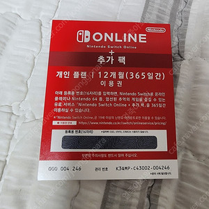 닌텐도 온라인 개인플랜+추가팩