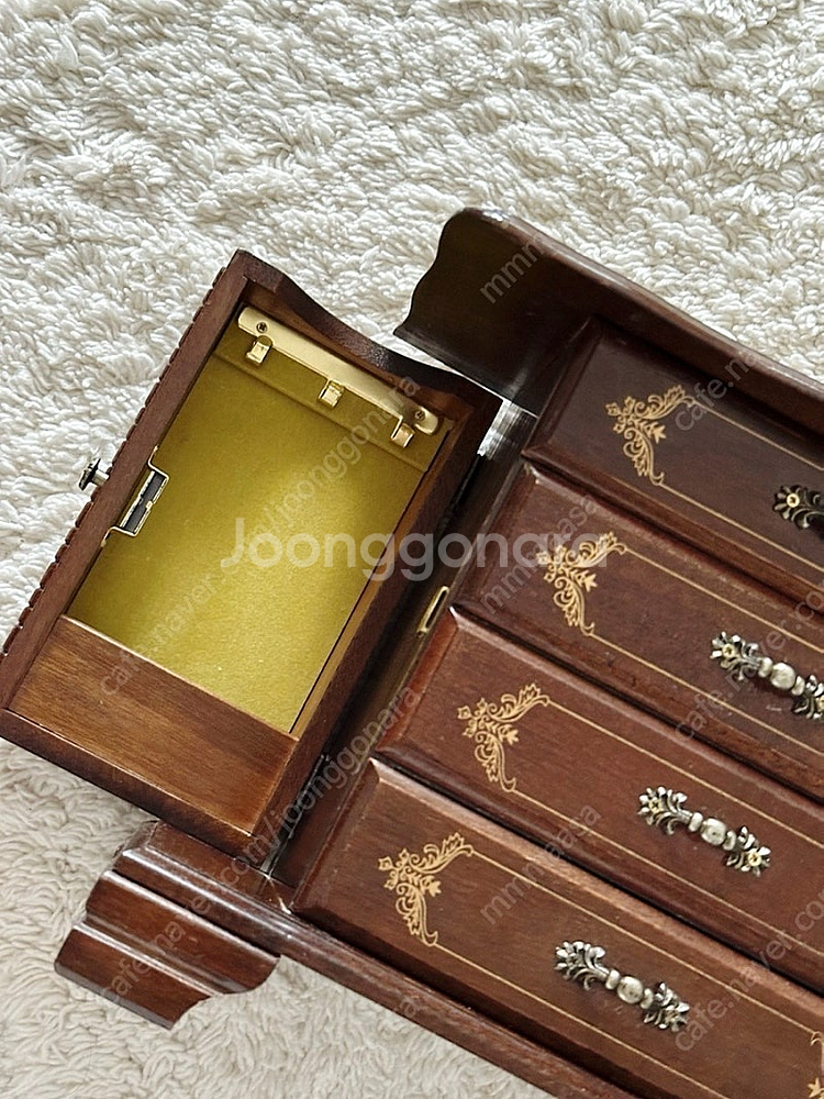 독일 빈티지 원목 주얼리 수납함 엔틱 수납함--2