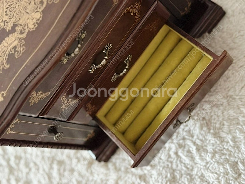 독일 빈티지 원목 주얼리 수납함 엔틱 수납함--5