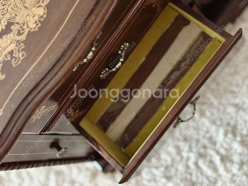 독일 빈티지 원목 주얼리 수납함 엔틱 수납함--6