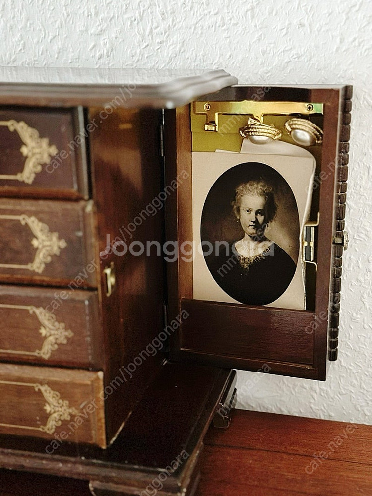 독일 빈티지 원목 주얼리 수납함 엔틱 수납함--7