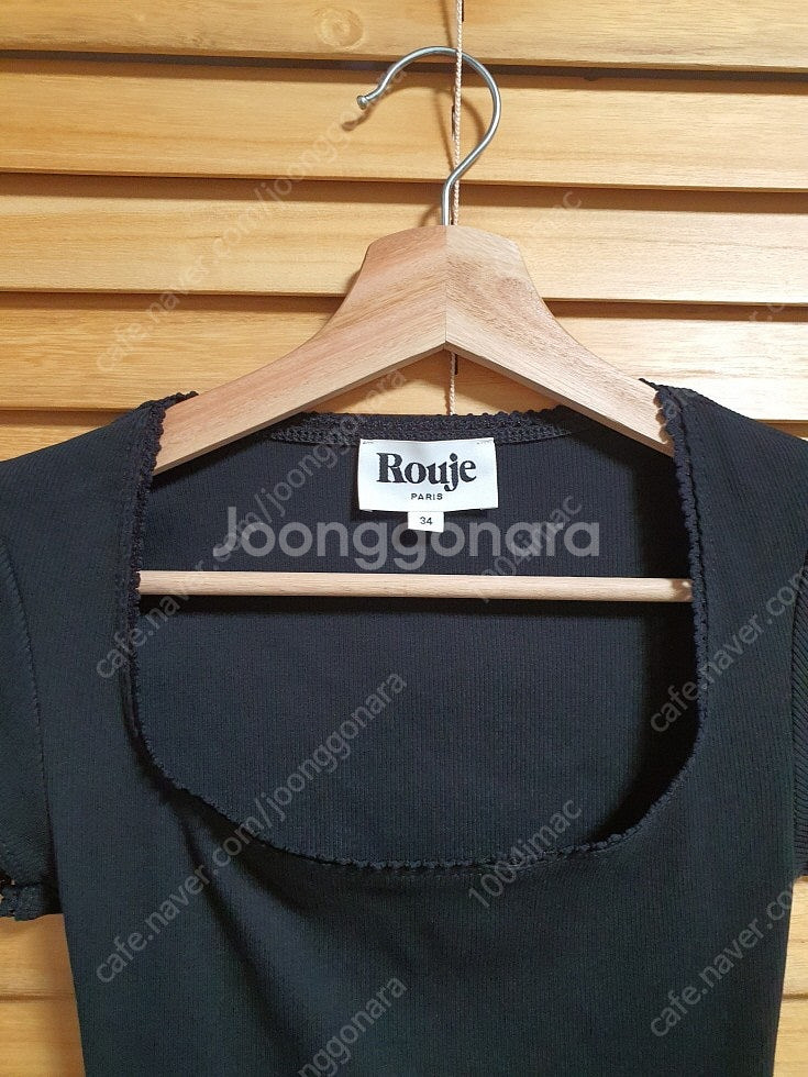 루즈 rouje 후즈 스퀘어넥 슬리브리스 탑--3