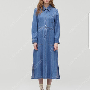 써스데이아일랜드허리밴딩데님원피스S사이즈