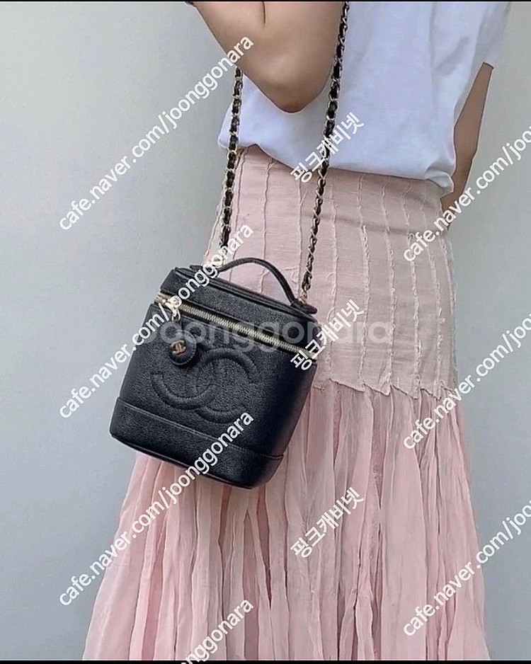 정품 샤넬 빈티지 베니티백 캐비어 금장 풀셋 190만원--5