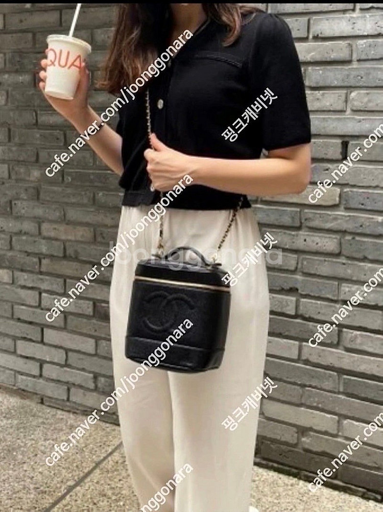 정품 샤넬 빈티지 베니티백 캐비어 금장 풀셋 190만원--6