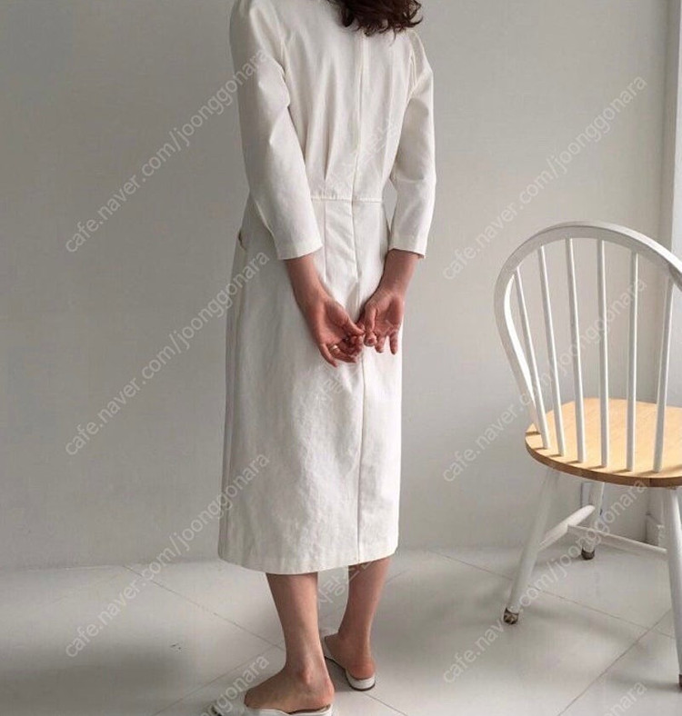 클래식 버튼 원피스 택포--2