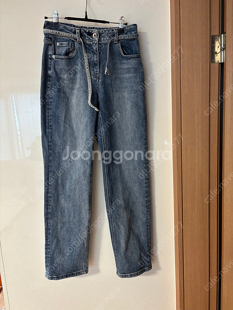 보브 중청 벨트 워싱 데님 팬츠 바지 청바지 올드머니룩...--2