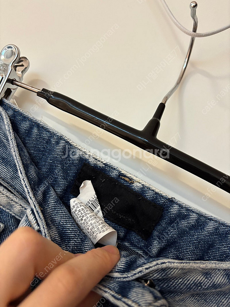 보브 중청 벨트 워싱 데님 팬츠 바지 청바지 올드머니룩...--5
