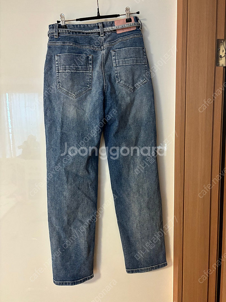 보브 중청 벨트 워싱 데님 팬츠 바지 청바지 올드머니룩...--7