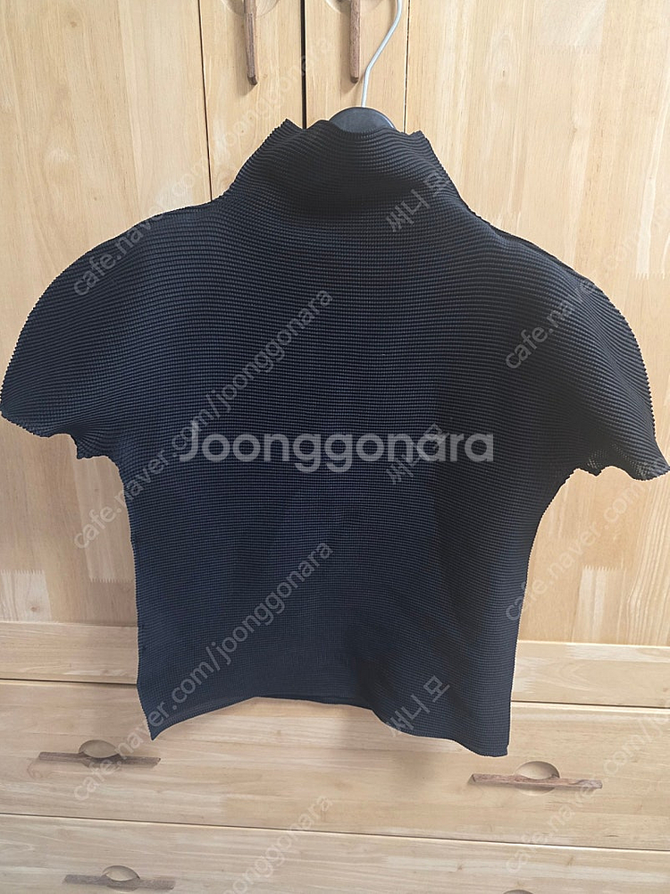 이세이미야케 미 스트레치 반팔 반목 탑 티셔츠--0
