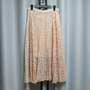TIBI 티비 체크 플리츠 쉬폰 스커트 Sunray Pleated Skirt