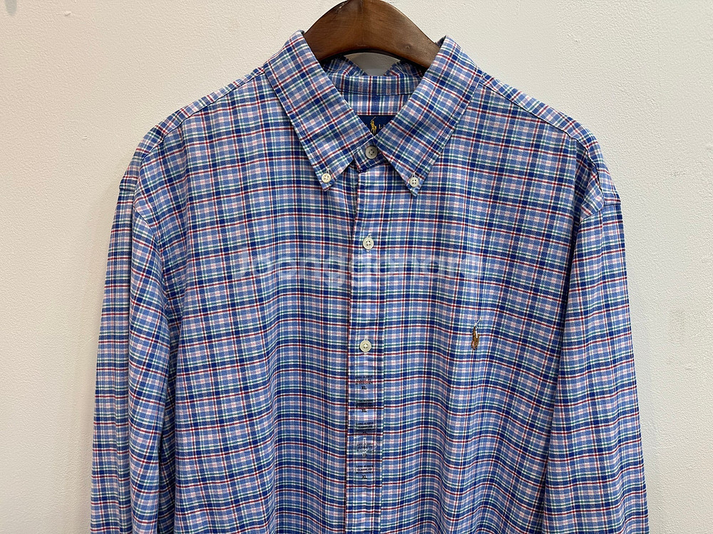 xl 폴로 랄프로렌 블루 깅엄체크셔츠 / 옥스포드 셔츠 / 베이지 스트라이프 셔츠 정리--1