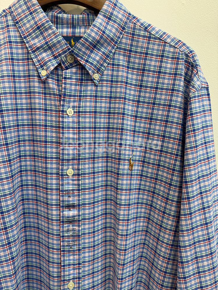 xl 폴로 랄프로렌 블루 깅엄체크셔츠 / 옥스포드 셔츠 / 베이지 스트라이프 셔츠 정리--3