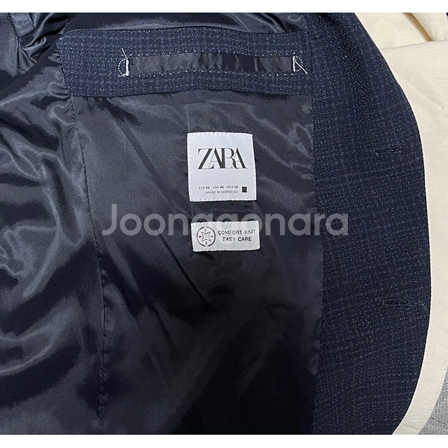 [XXL] ZARA 자라 블레이저,네이비 체크,테일러드...--3