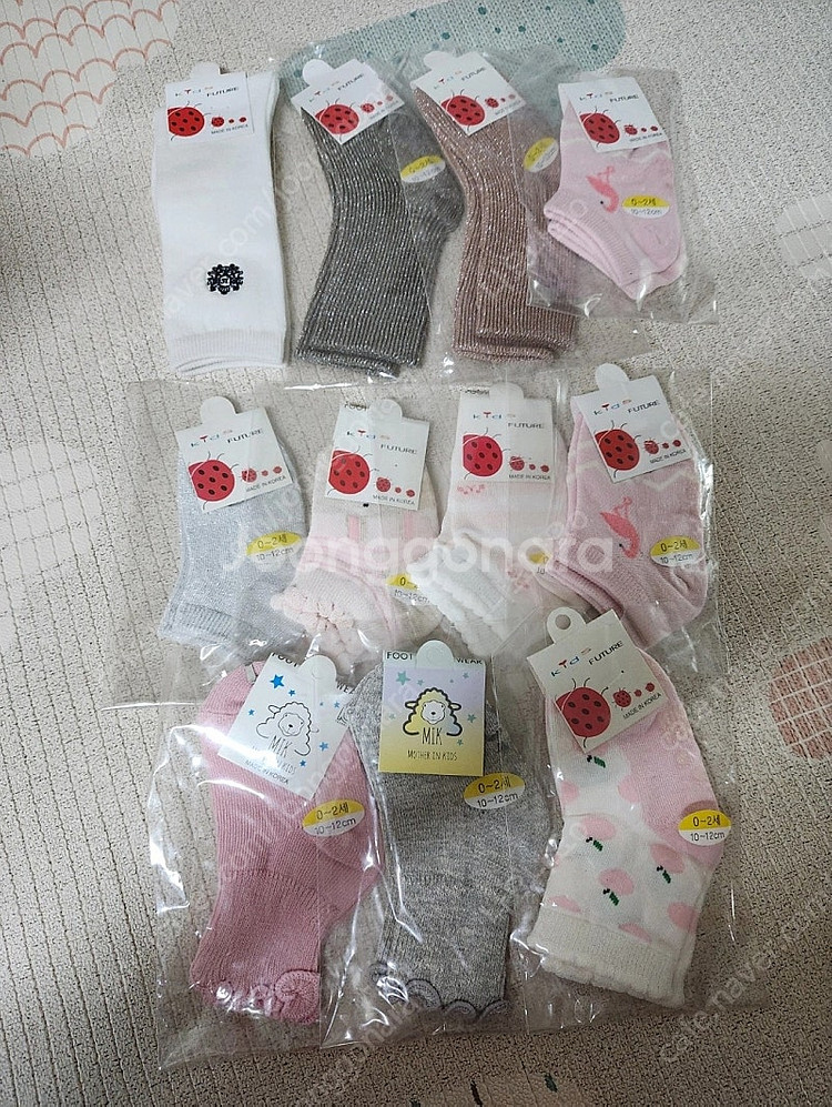 키즈 0세~2세 양말 ~ 12cm--0