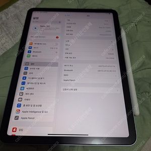 아이패드 에어 11 M2 칩, 128GB 블루 색상입니다+펜슬프로 - 11형 Liquid Retina 디스플레이 - 12MP 와이드 후면 카메라, 12MP