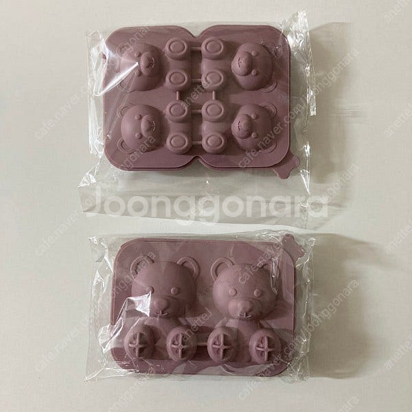 실리콘 곰돌이 아이스몰드 얼음틀 2구+4구 2종세트(미...--7