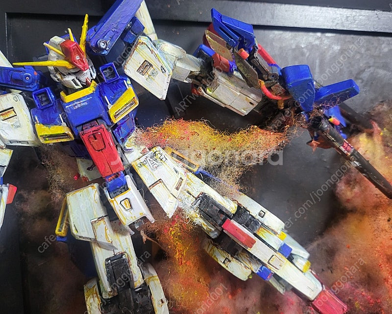 MG 더블제트 ZZ 건담 도색 및 조명용 액자디오라마(...--0
