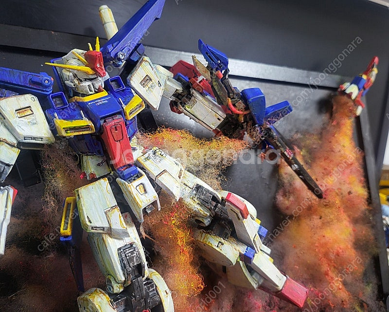 MG 더블제트 ZZ 건담 도색 및 조명용 액자디오라마(...--6
