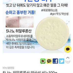 시드물 5나노 히알루론산 약산성 비누100g