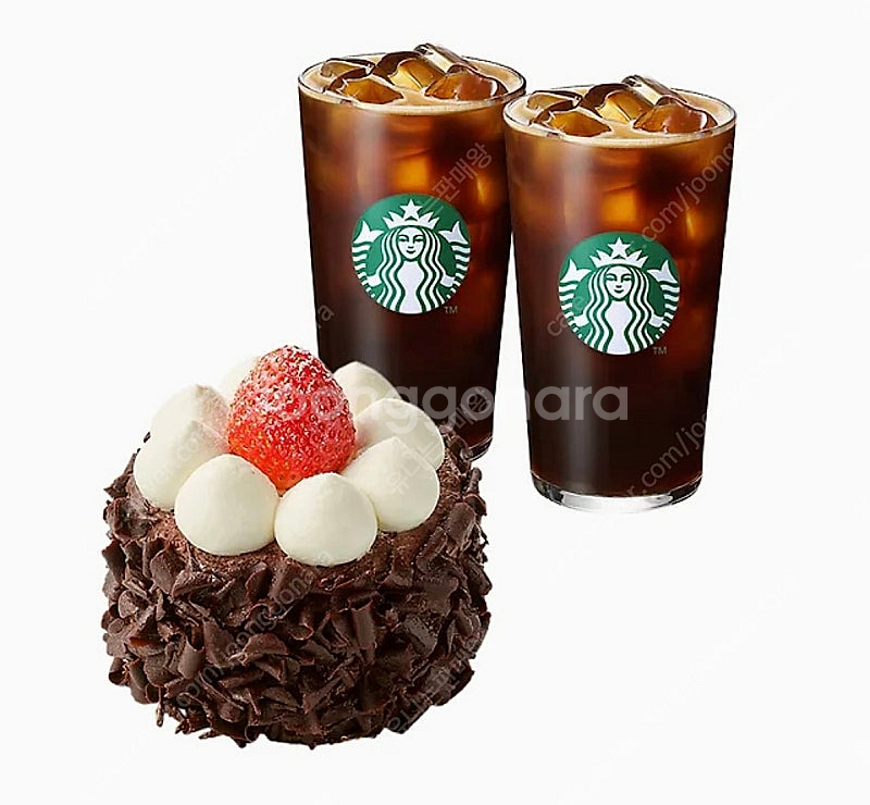 스타벅스 아메리카노 T 2잔 + 딸기초코생크림--0