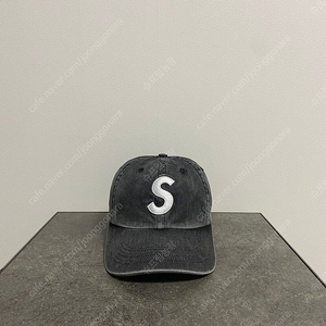 슈프림 23FW 피그먼트 워시드 블랙 에스로고 볼캡 모자