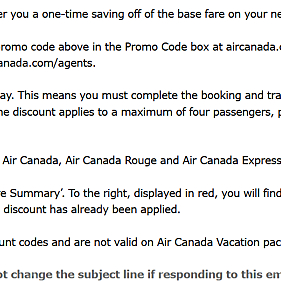에어캐나다 base fare 25% 할인쿠폰 (2027/2/18까지) Aircanada 25% discount