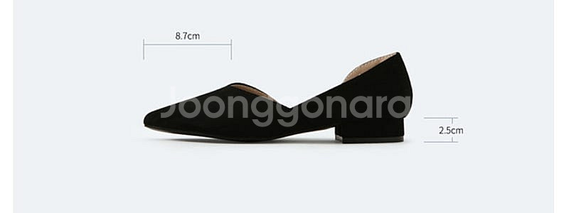 230 레드 블랙 플랫슈즈 스틸레토 스웨이드 단화--3