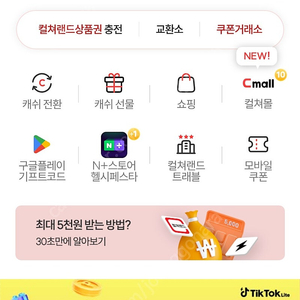 컬쳐랜드 문화상품권 20만원 팝니다