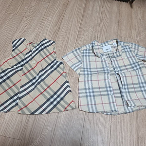 버버리 아기옷 2벌 일괄 반팔셔츠, 조끼
