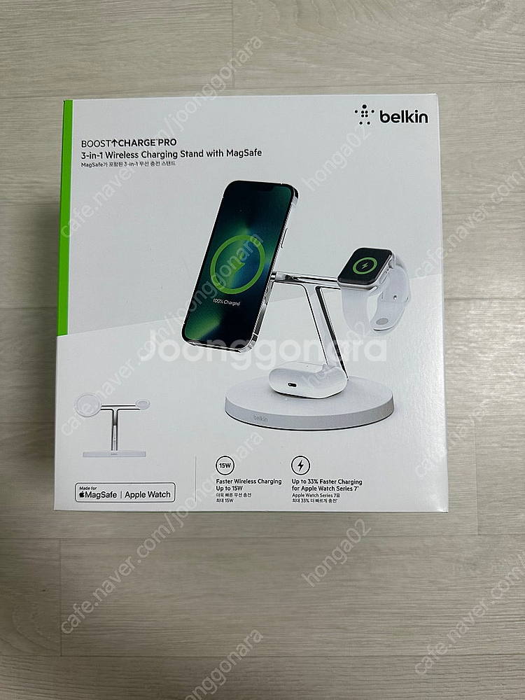 Belkin 맥세이프 3in1 충전기 미개봉--0