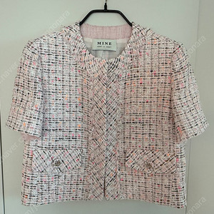 MINE 트위드 반팔 자켓 한섬 마인 24SS