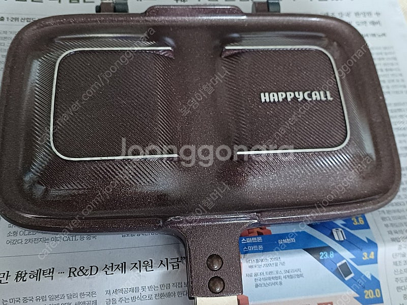 해피콜 양면 티타늄 토스트.샌드위치 2구 팬 등--6