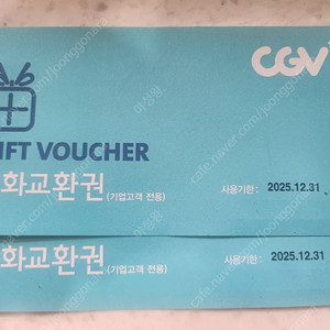 cgv 영화예매권2매 25년 12월31일까지