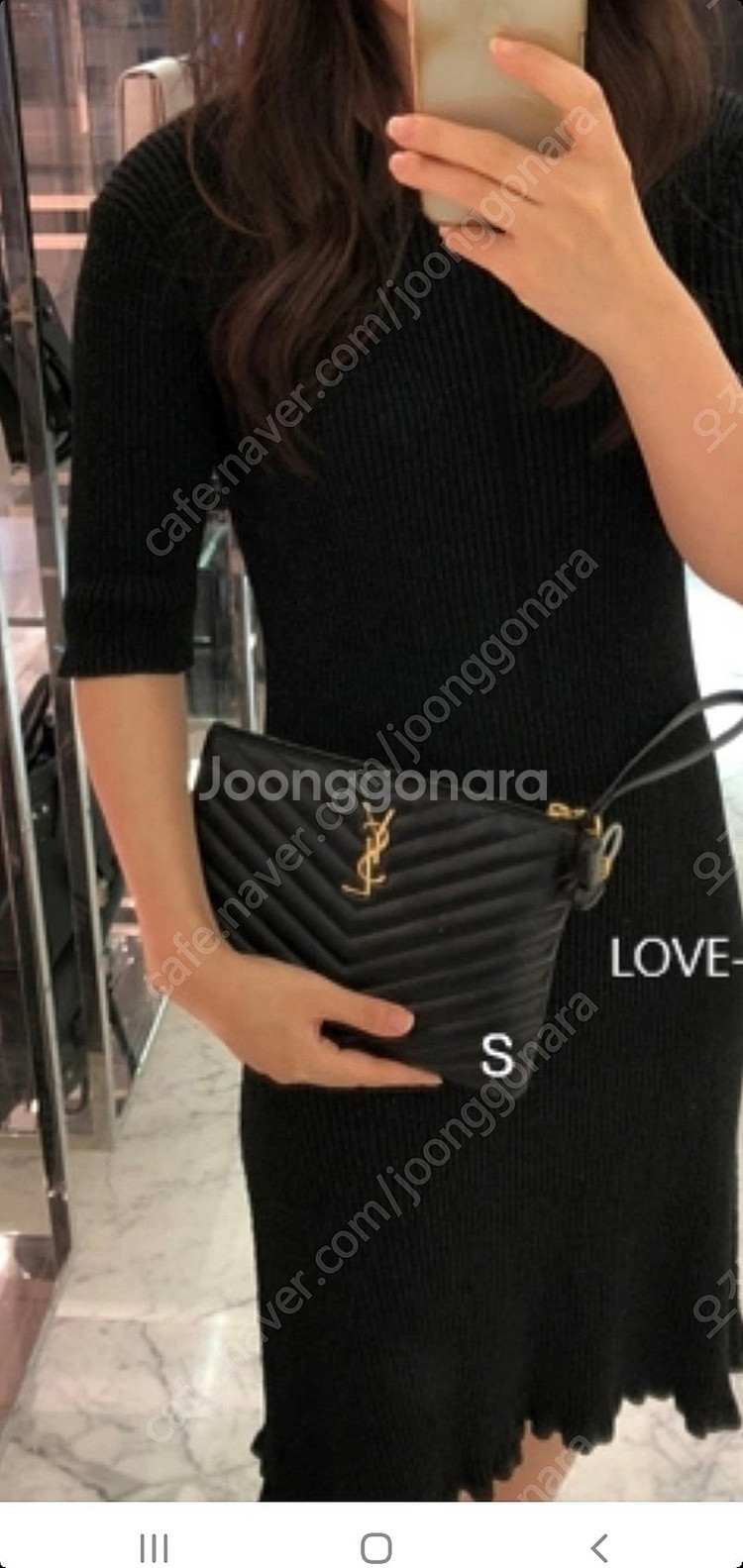 입생로랑 금장 스몰 클러치/클러치백 새상품급 정품(감정...--6