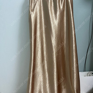 오르 새틴 릭스커트 xs 골드