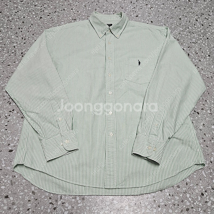 제이크루 스트라이프 옥스포드 셔츠 그린 L 팝니다/ 캐주얼 남방 폴로 브룩스--0