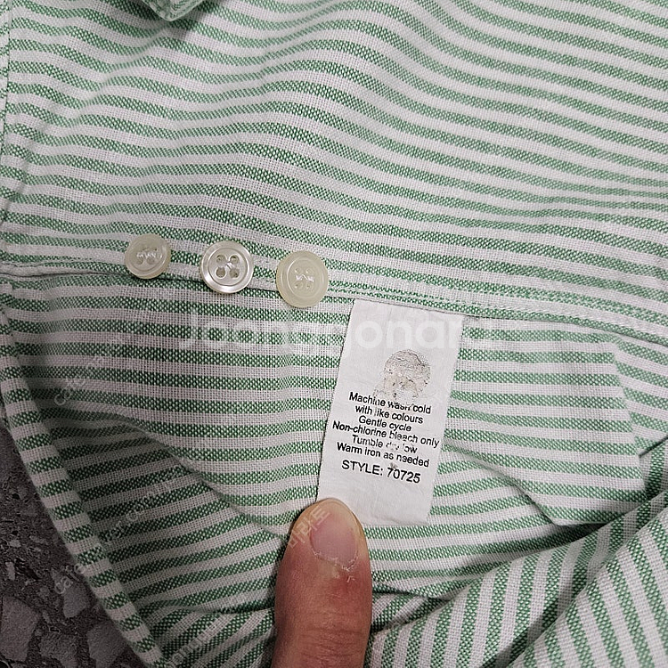 제이크루 스트라이프 옥스포드 셔츠 그린 L 팝니다/ 캐주얼 남방 폴로 브룩스--5