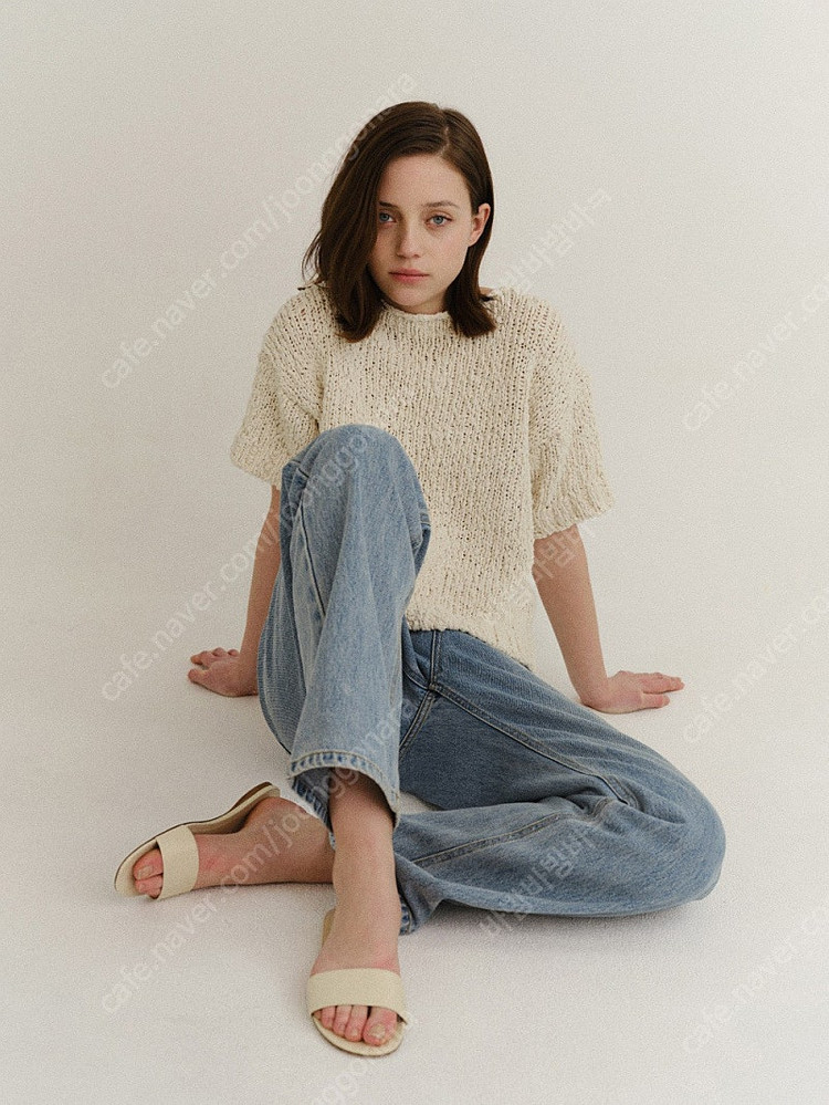 공드린 캔디 코튼 니트 크림색상 이미지